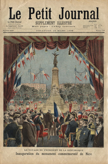 voyage à Nice du Président Félix Faure à la Une du Petit Journal du15 mars 1896